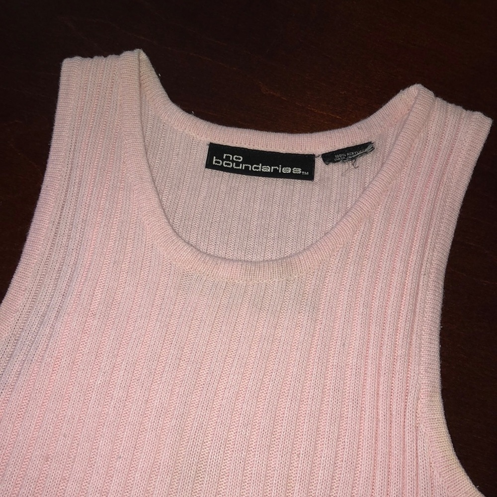 No Boundaries pink tank top sweater